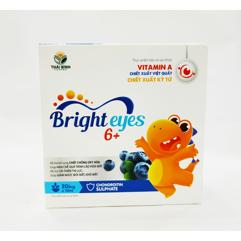 Siro Sáng Mắt Bright Eyes 6+ - Giảm Mỏi Mắt, Khô Mắt, Mờ Mắt – Hạn Chế Cận Thị - Khỏi Lo Các Bệnh Về Mắt - Hộp 20 Ống