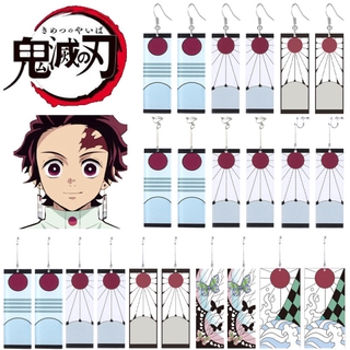 Khuyên Tai Acrylic Hai Chiều Hình Anime Kimetsu no Yaiba Mới Cho Nam Và Nữ