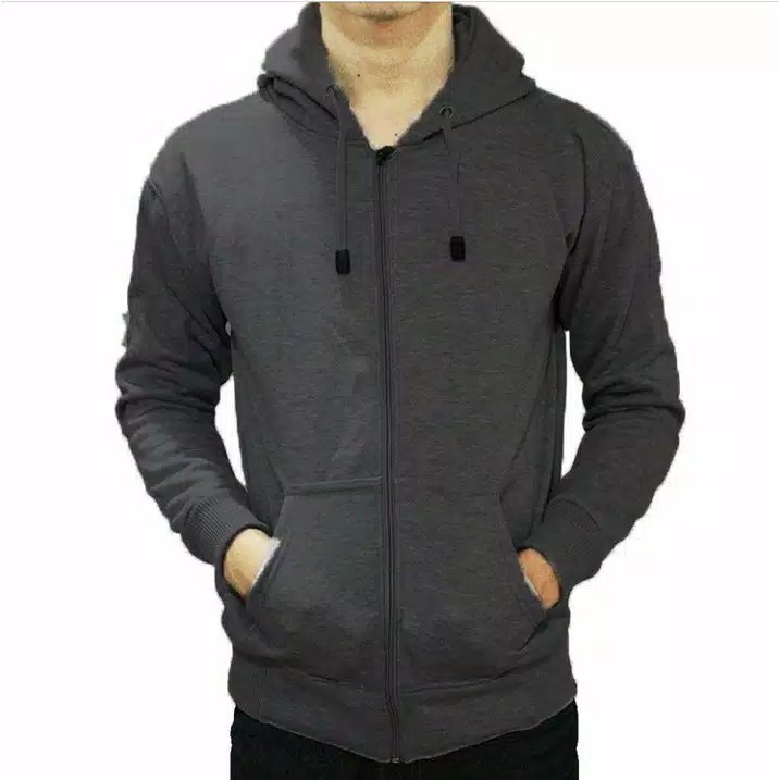 Áo Khoác HOODIE Màu Trơn SIZE MXXL O1O3 Có Khóa Kéo Cho Người Lớn Tuổi