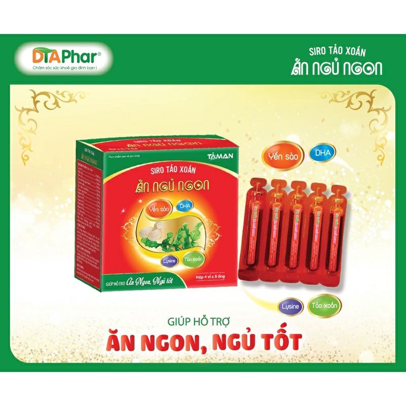 Siro tảo xoắn yến sào ăn ngủ ngon hộp 20 ống