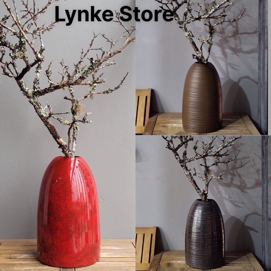 Bình Hoa Lọ Hoa Gốm Dáng Chuông Giả Vuốt Cao 35cm Gốm Sứ Bát Tràng - Lynke Store