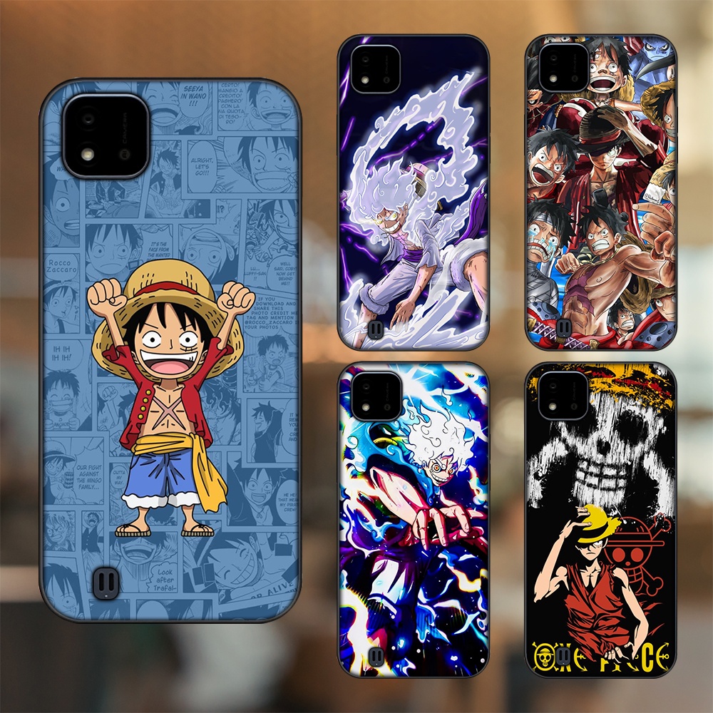 Ốp lưng Realme C11 2021, C20 viền đen in hình Luffy One Piece
