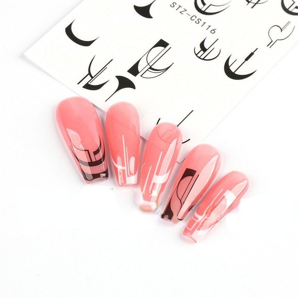 Miếng Dán Trang Trí Móng Tay Hình Gấu Trúc / Hình Học DIY
