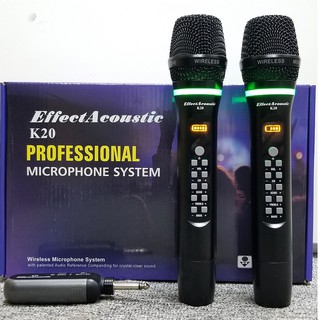 [Mã ELHACE giảm 4% đơn 300K] Mic đôi Karaoke không dây Effect Acoustic K20 chuyên dùng các dòng loa cao cấp