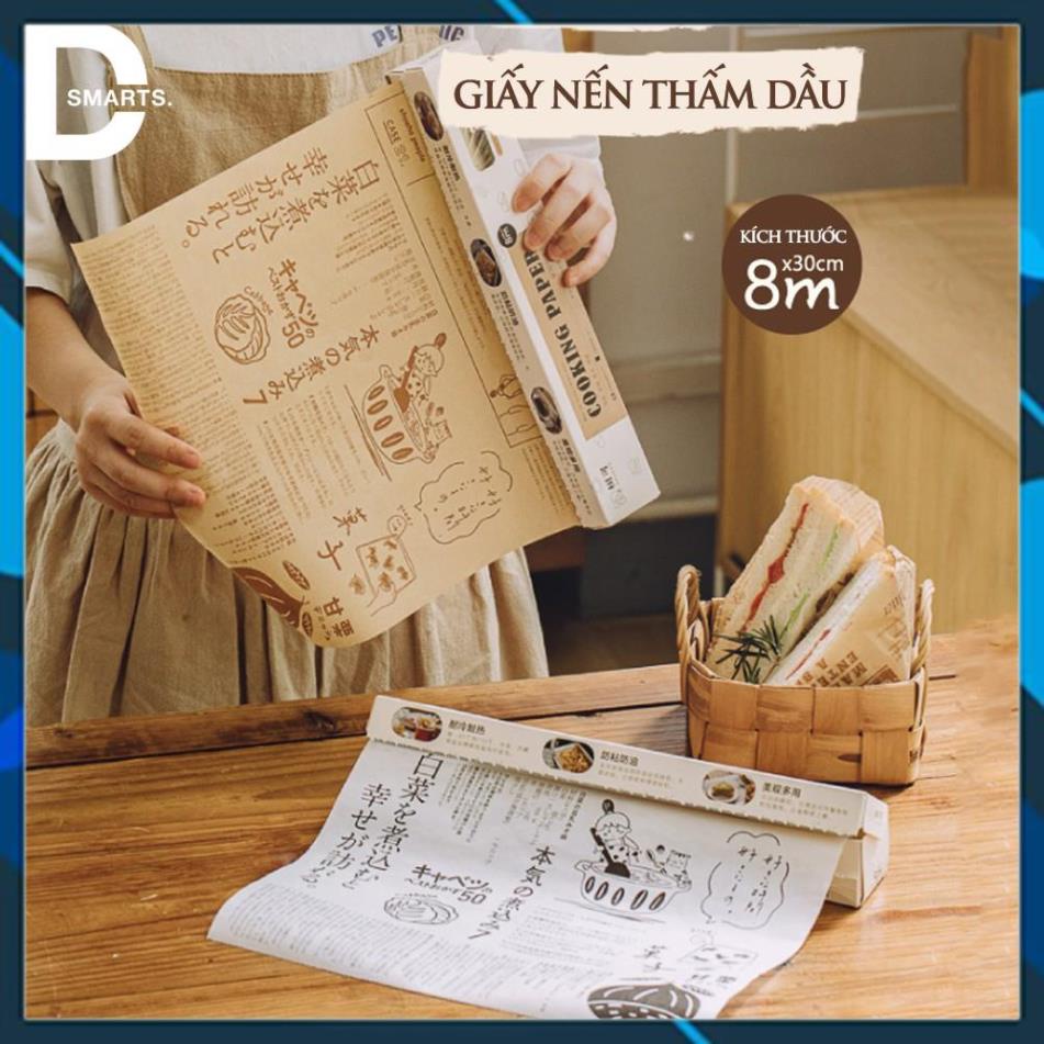 Giấy nến thấm dầu Nhật Bản an toàn vệ sinh  | Cuộn dài 8M chống bám dính,thấm hút dầu mỡ cực tốt