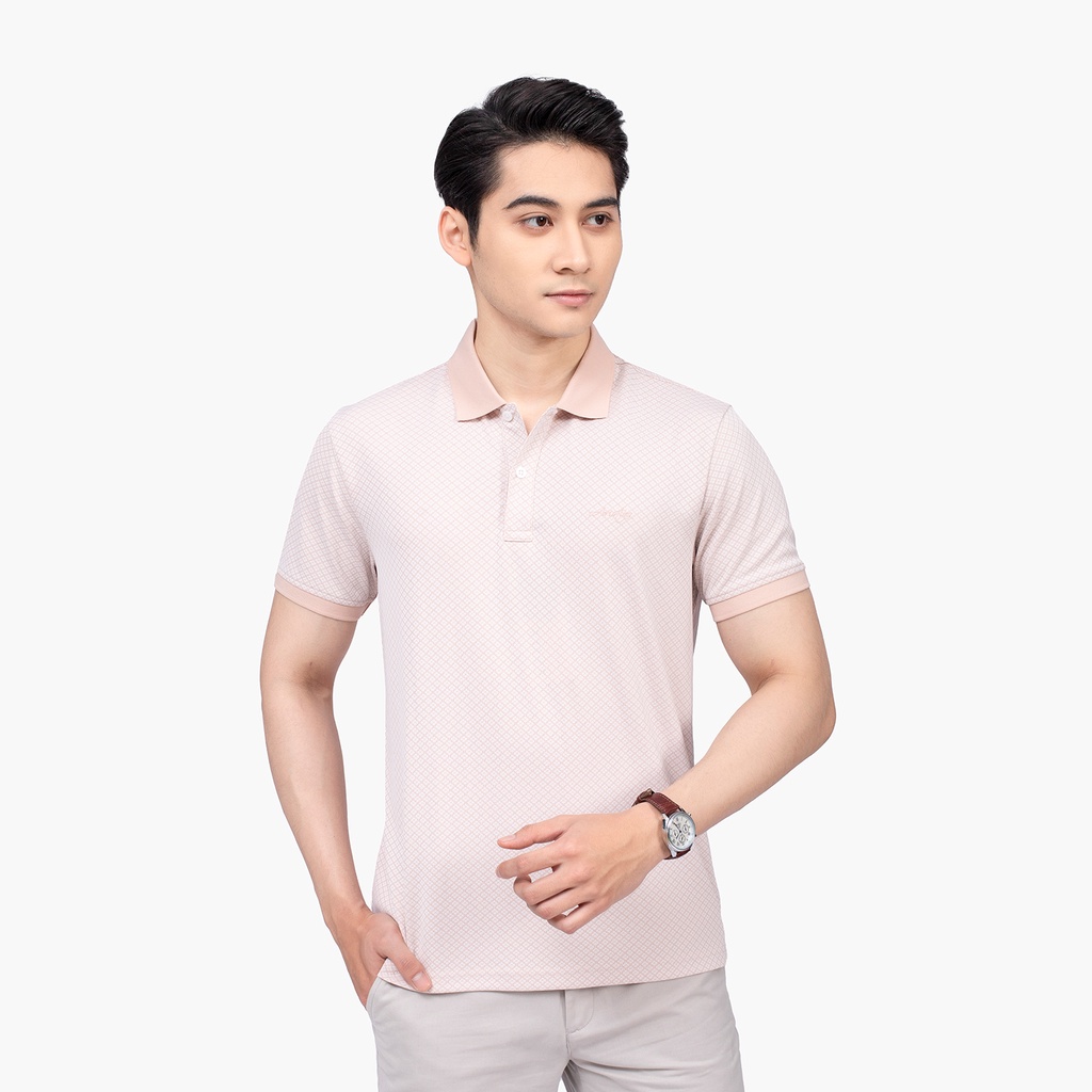 Áo polo nam ngắn tay ARISTINO phom Regular fit, thiết kế khỏe khoắn, họa tiết dệt ô tinh tế, nhã nhặn - APS021S2