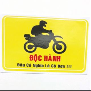Tem phượt ĐỘC HÀNH cho phượt thủ dán xe máy, ô tô, dán balo, bàn học, đồ vật