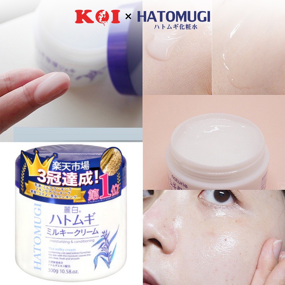 Kem dưỡng da Hatomugi Moisturizing Conditioning The Milky Cream 300g