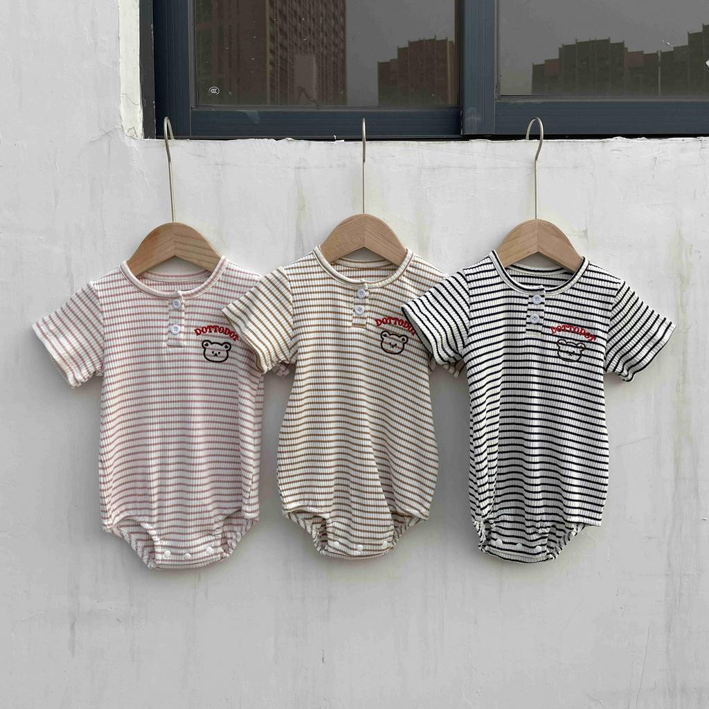 Bộ Áo Liền Quần Tam Giác Tay Ngắn Kèm Băng Đô Thời Trang Mùa Hè Cho Bé