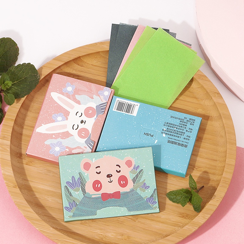 [Hàng mới về] Set 100 Giấy Thấm Dầu Làm Sạch Da Mặt Dành Cho Nam Nữ