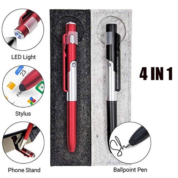 Bút Bi Gập 4 Trong 1 Đa Năng Thông Dụng Có Giá Đỡ Cho Máy Tính Bảng/ Máy Tính Bảng