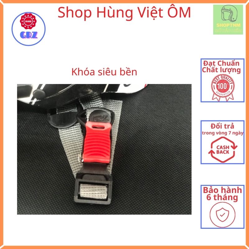 Mũ bảo hiểm nữa đầu GRZ dán tem GIVI thời trang cao cấp nam nữ, Nón bảo hiểm 1/2 GRZ tem GIV thời trang cao cấp nam nữ