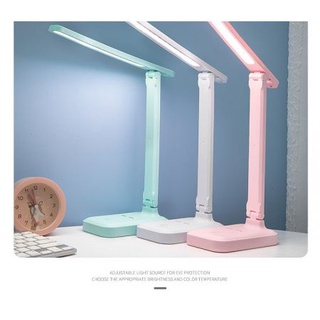 Đèn bàn học led 7032 pin sạc- 2 chế độ sáng trắng và vàng