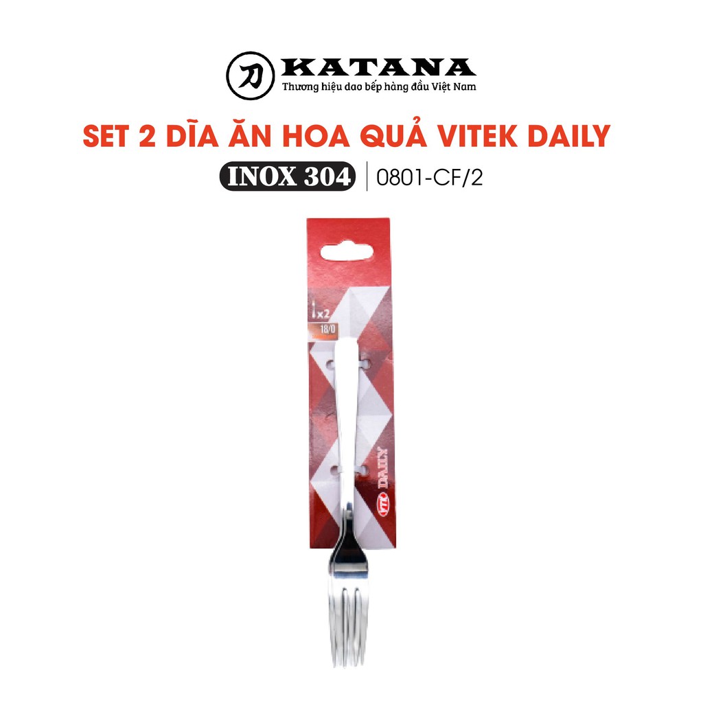 Set 2 chiếc dĩa ăn hoa quả inox không gỉ VITEK Daily