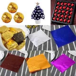 100 Chiếc Origami Nhôm Lá Vàng Thực Phẩm Trà Gói Giấy Giấy Giấy Kẹo Gói Thiếc Giấy Dập Nổi Giấy