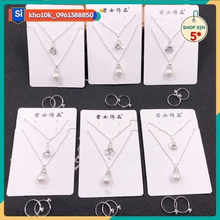 Sỉ 12 bộ vòng cổ đôi kèm nhẫn  90k