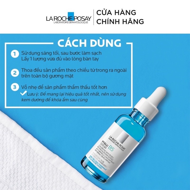 {Freeship} Dưỡng chất chuyên sâu Hyalu B5 Serum giúp hỗ trợ quá trình tái tạo da La Roche Posay 30ml