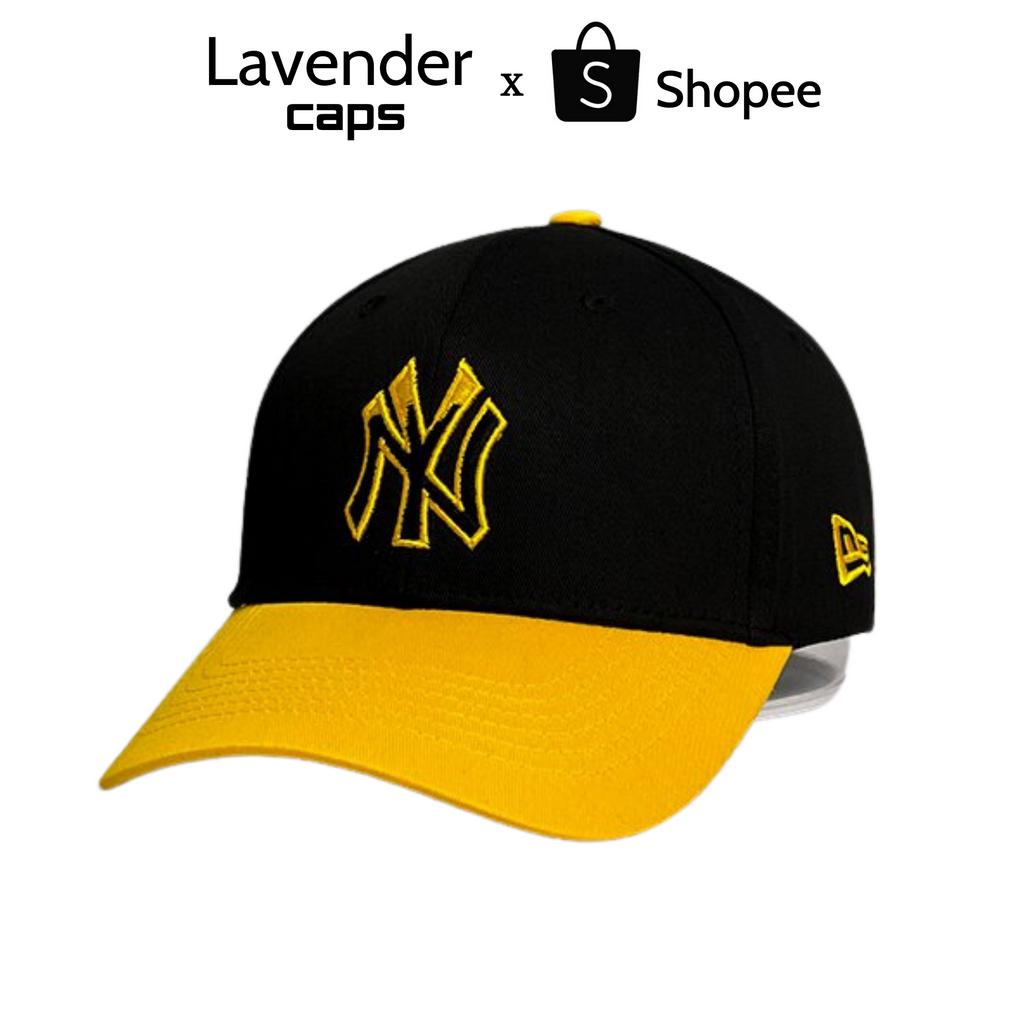 Nón kết Mũ lưỡi trai NY Đen Mix Vàng logo thêu dành cho mọi lứa tuổi Free size