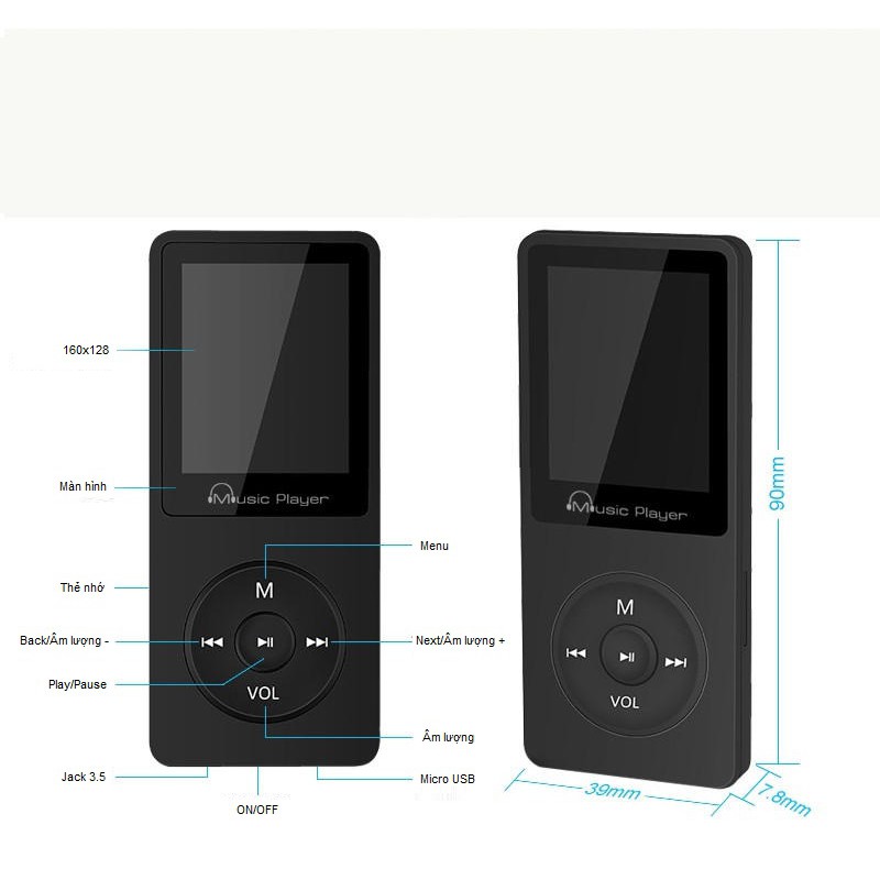 [Mã 155ELSALE giảm 7% đơn 300K] Máy nghe nhạc MP3 - Music Player F8