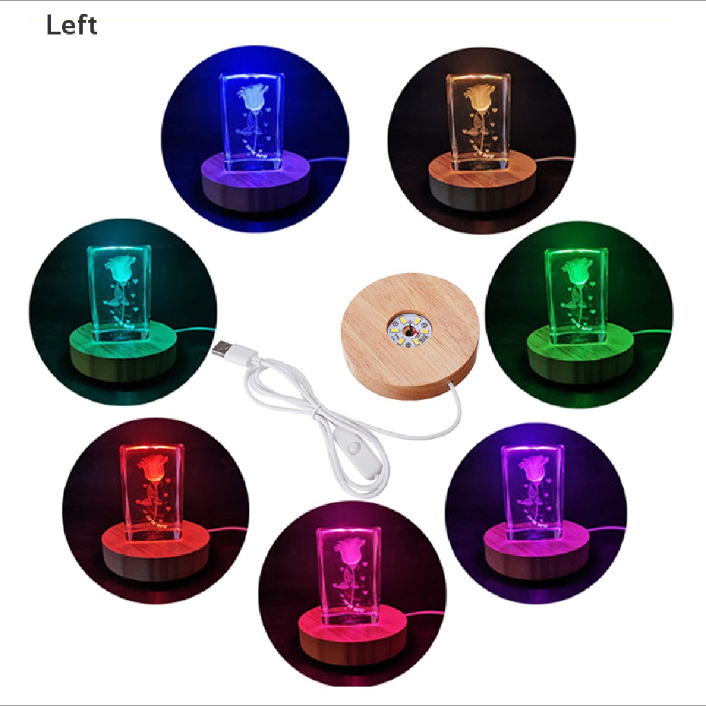 Giá Đỡ Trưng Bày Quả Cầu Thủy Tinh / Đèn LED 3D Bằng Gỗ
