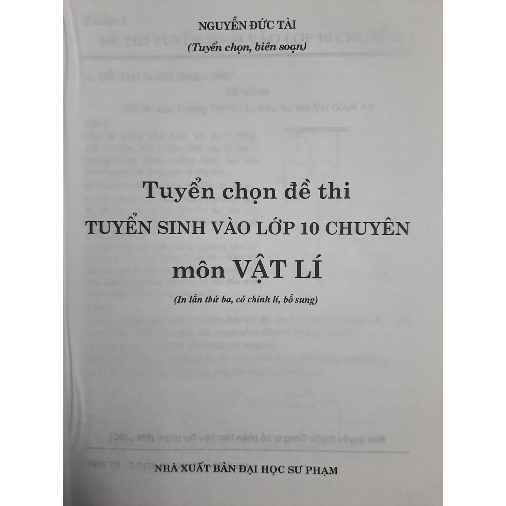 Sách - Tuyển chọn đề thi tuyển sinh vào lớp 10 chuyên môn Vật Lí