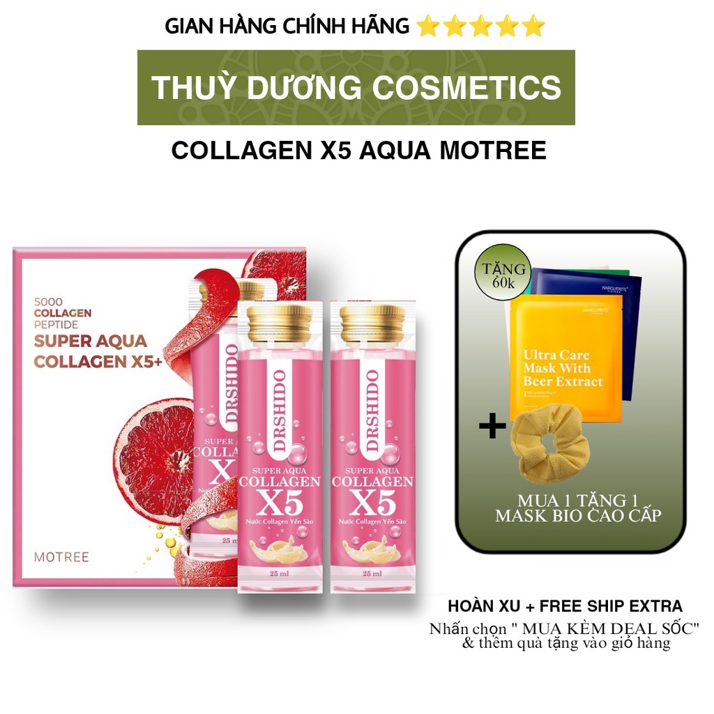 Collagen x5 super aqua drshido motree trắng da mờ nám sạm