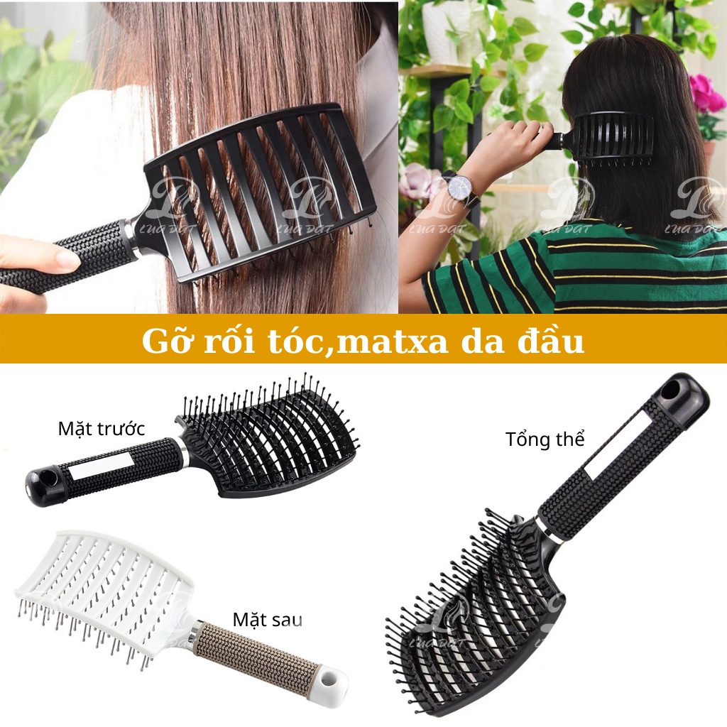 [Sỉ SLL] Lược gỡ rối tóc matxa da đầu,lược sấy tạo kiểu làm phồng tóc lược bán nguyệt cỡ lớn