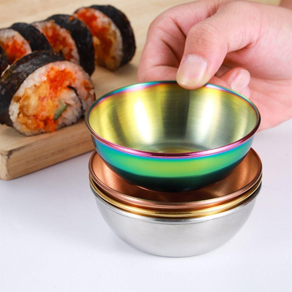 GOGOUP Set 2 Đĩa Tròn Đựng Gia Vị / Sushi / Giấm Tiện Dụng