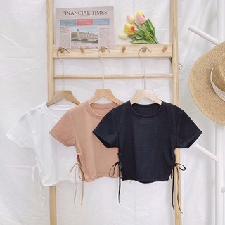 Áo croptop cột dây trơn -Z7N
