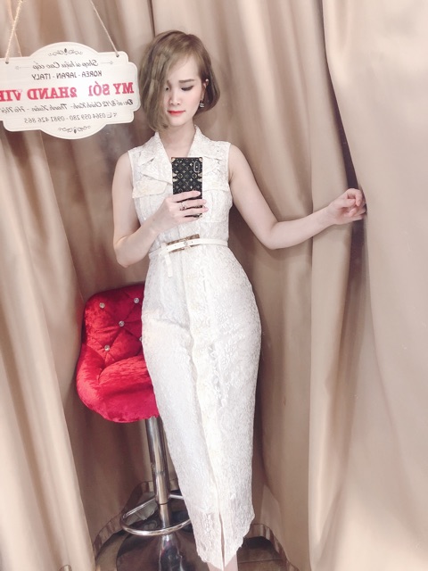 Đầm ren trắng sz M