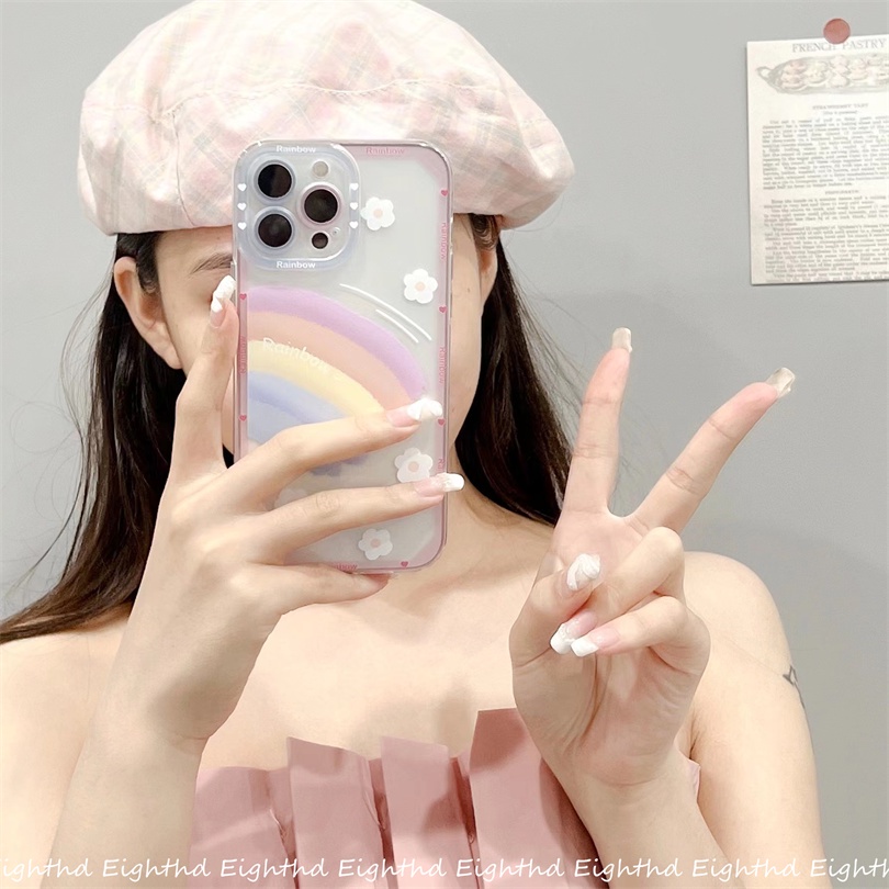 Ốp Điện Thoại Silicone Mềm Họa Tiết Cầu Vồng Cho iPhone 14 13 12 11 Pro Max X Xr Xs Max 8 7 Plus SE 2020