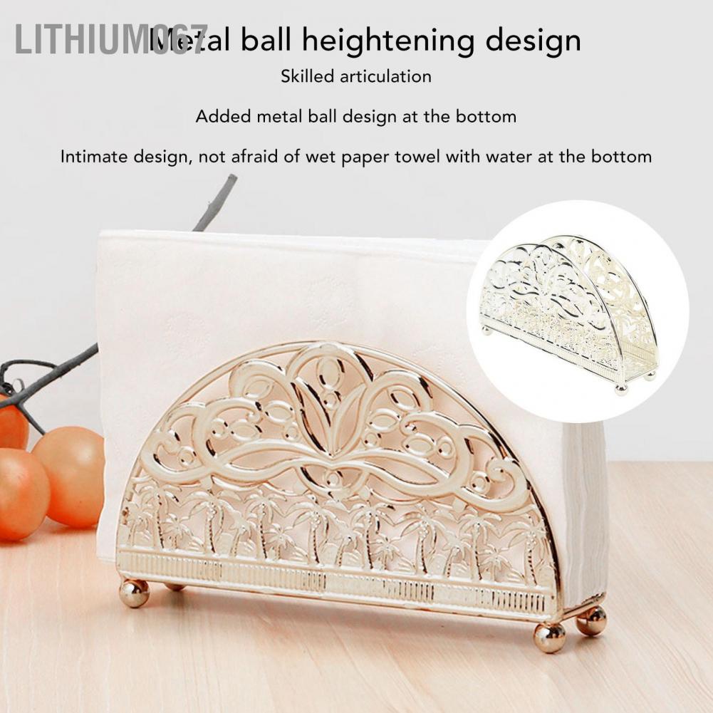 Lithium067  Hộp Đựng Khăn Giấy  Người giữ khăn ăn theo chiều dọc Quy trình mạ điện Mẫu rỗng bằng sắt bạc sáng bóng cho văn phòng