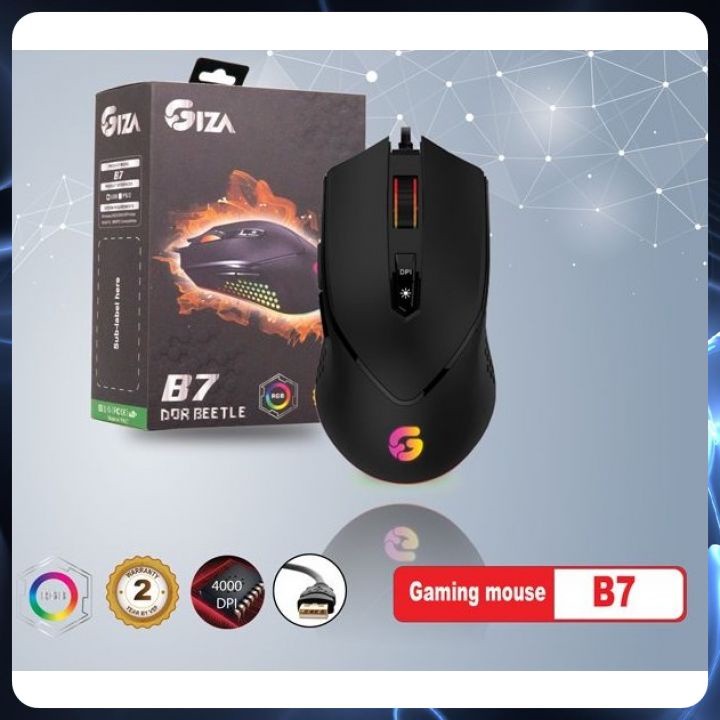Chuột Máy Tính Có Dây Gaming Giza B7 Led Rgb Chuột Vi Tính Laptop Pc Chơi Game