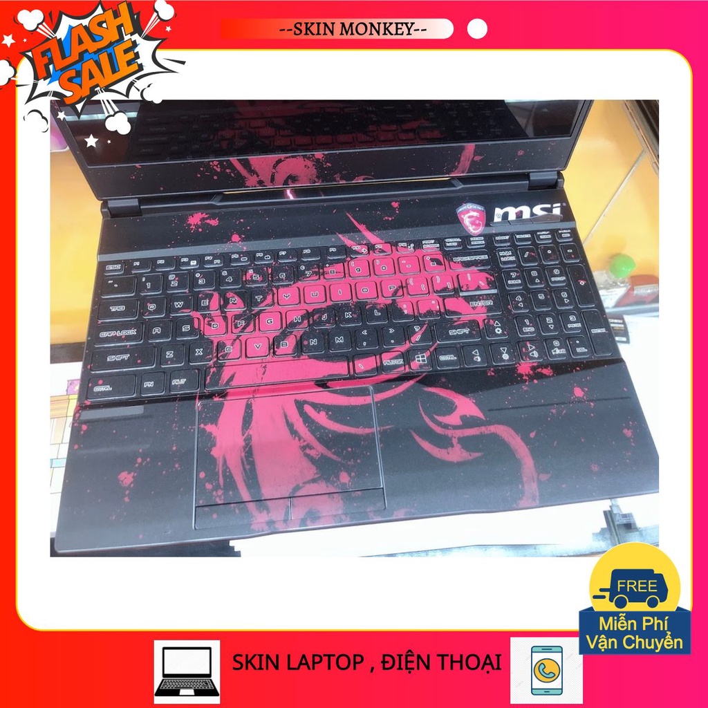Skin dán Laptop cho Tất cả Dòng máy in theo yêu cầu MSI Logo - msi014