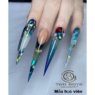 Móng nối nhọn dài , đắp bột không cần nối 2 móng, mong tip