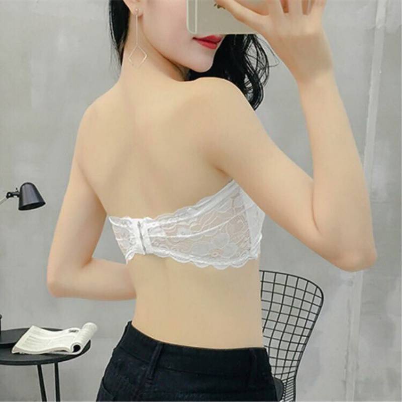 Áo bra ống ren không mút nguyên bảng không cài quây ngực ngang không dây TTK224