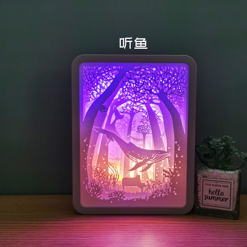 Đèn giấy 3D trang trí thiết kế hộp quà sáng tạo lãng mạn