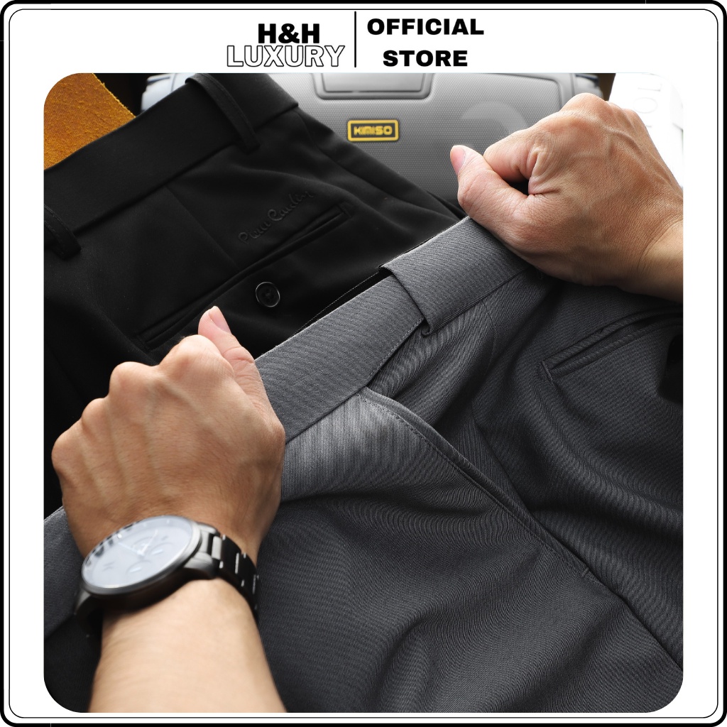 Quần Tây Nam - Quần Âu Nam Pierre Cardin An Phước SlimFit Ôm Công Sở Vải Co Giãn Chống Nhăn, Cạp Chun Có Big Size