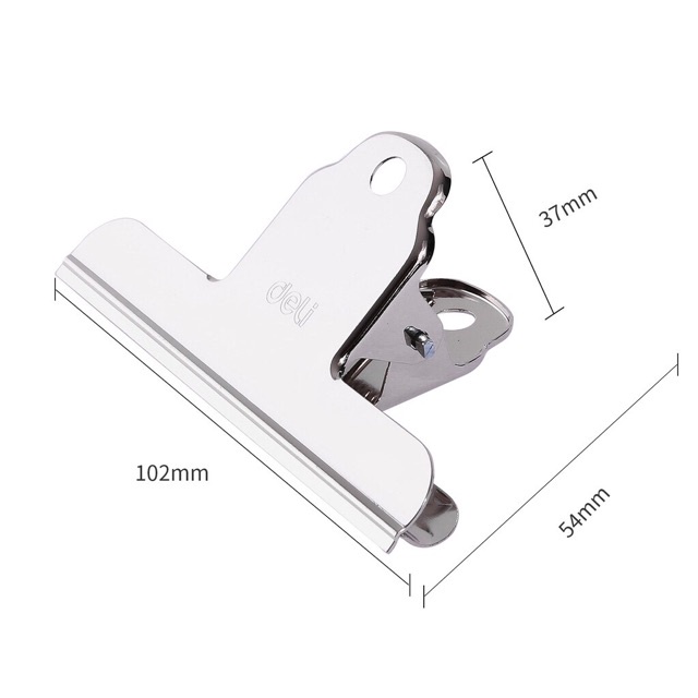 Kẹp inox Deli 9531 / 9532 / 9533 - Kẹp tài liệu inox cỡ 76mm / 102mm / 145mm