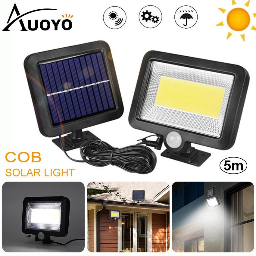 Đèn Led 30w 100 Bóng Cob Năng Lượng Mặt Trời. Chiếu Sáng Ngoài Trời, tấm năng lượng nối dài đến 5m