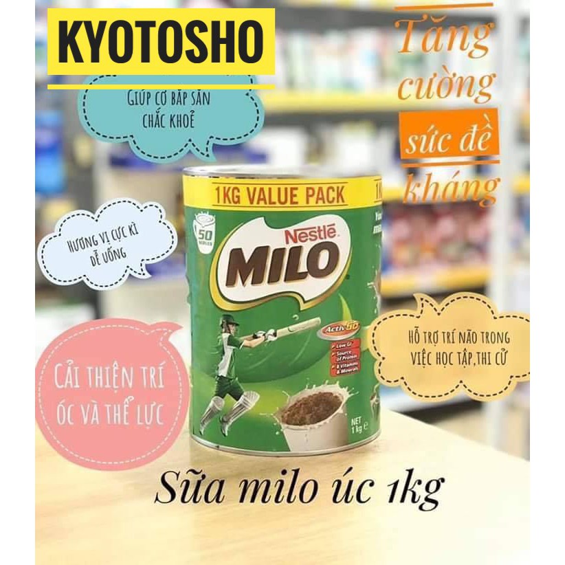 Sữa Milo nội địa Úc - 1kg mẫu mới date t3.2021