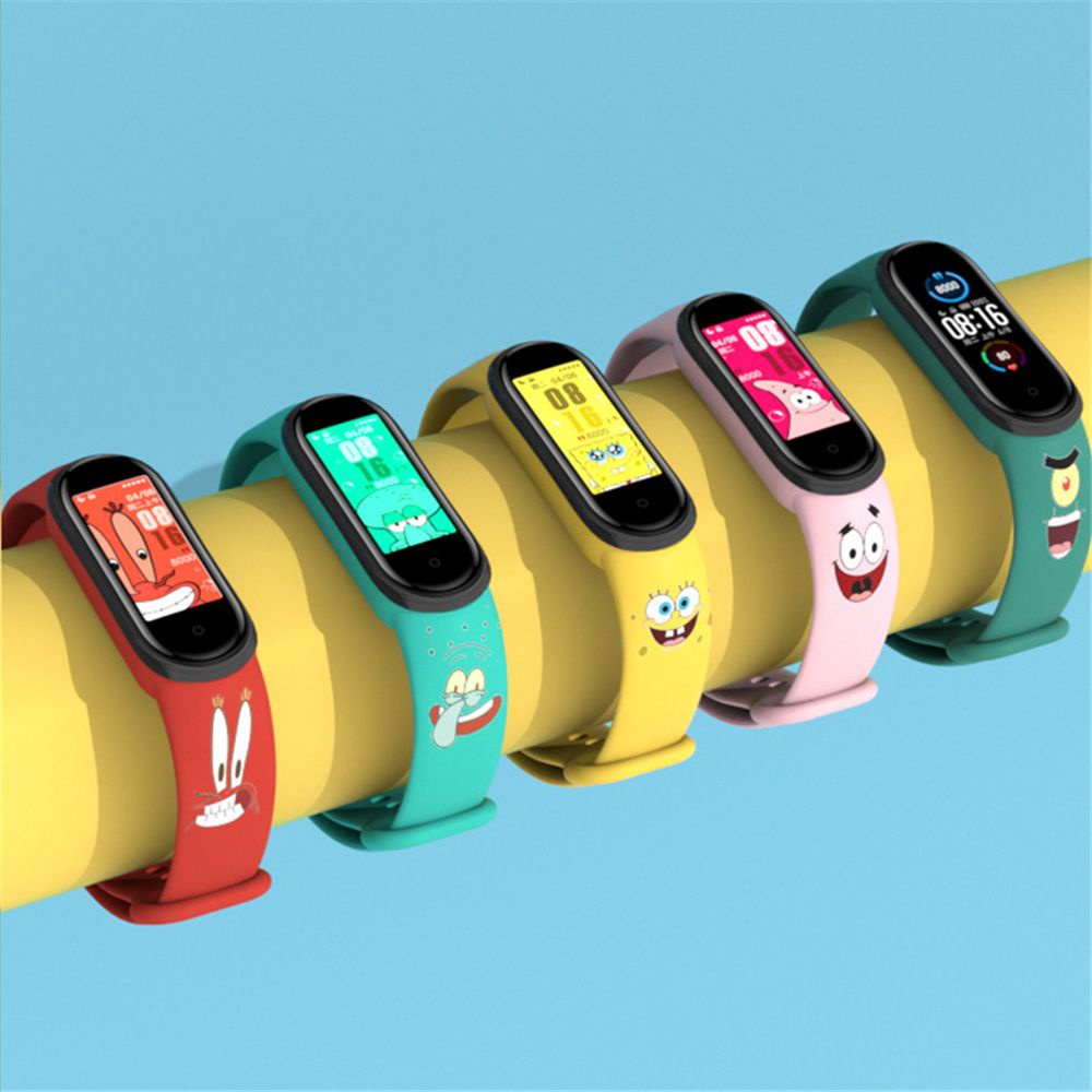 ☆YOLA☆ Fashion Silicone Strap Watch band Breathable Watchband Soft Case WristBand Accessories Cartoon Spongebob Man Women Sports Replacement Bracelet