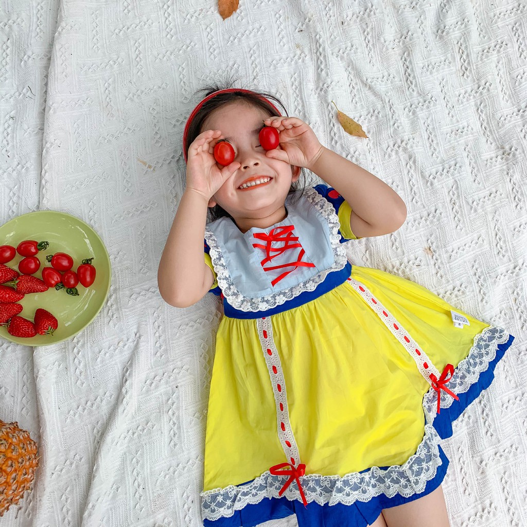 Váy đầm công chúa bé gái Bạch Tuyết, 1 tuổi đến 8 tuổi, đi chơi, đi học, đi tiệc