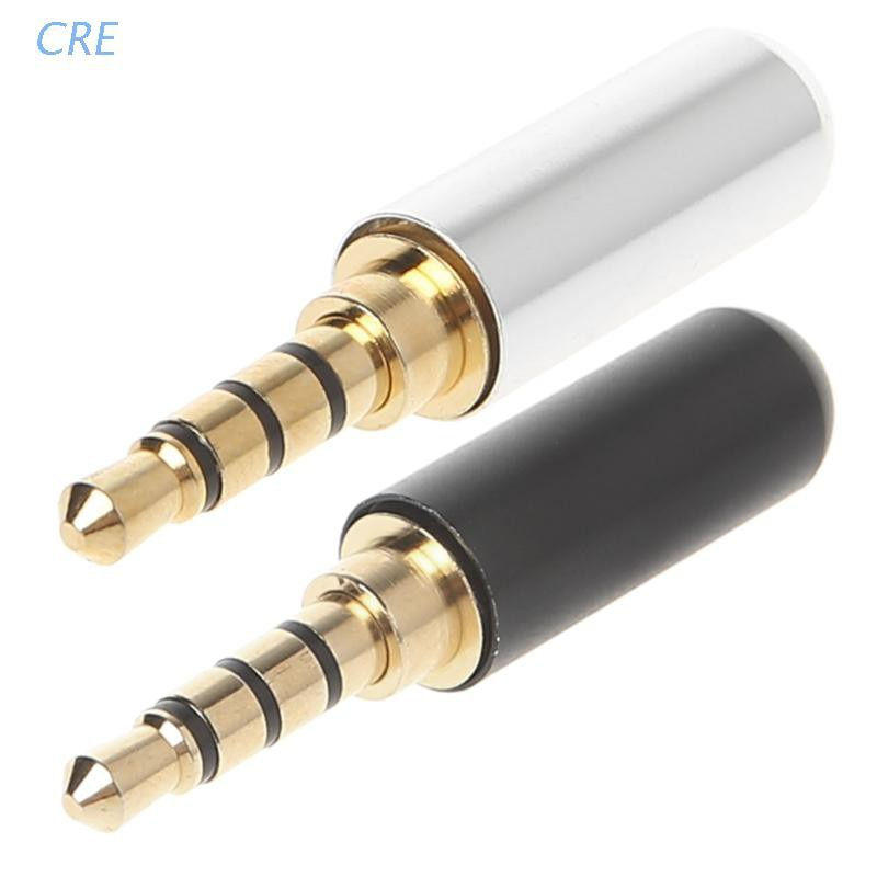 CRE  3.5mm 4 Pole Earphone Soldering Jack Male Headphone Plug Repair Audio Adapter