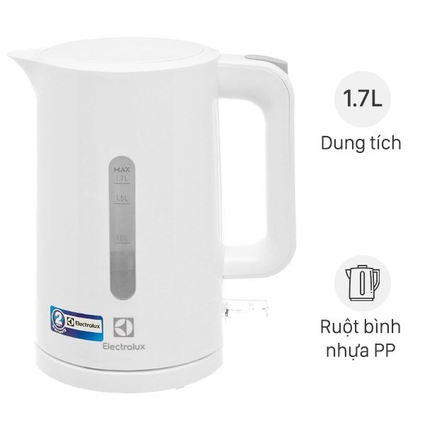 [Mã ELLUX12 giảm 8% đơn 500K] Bình đun siêu tốc Electrolux 1.7 lít E2EK1-100W