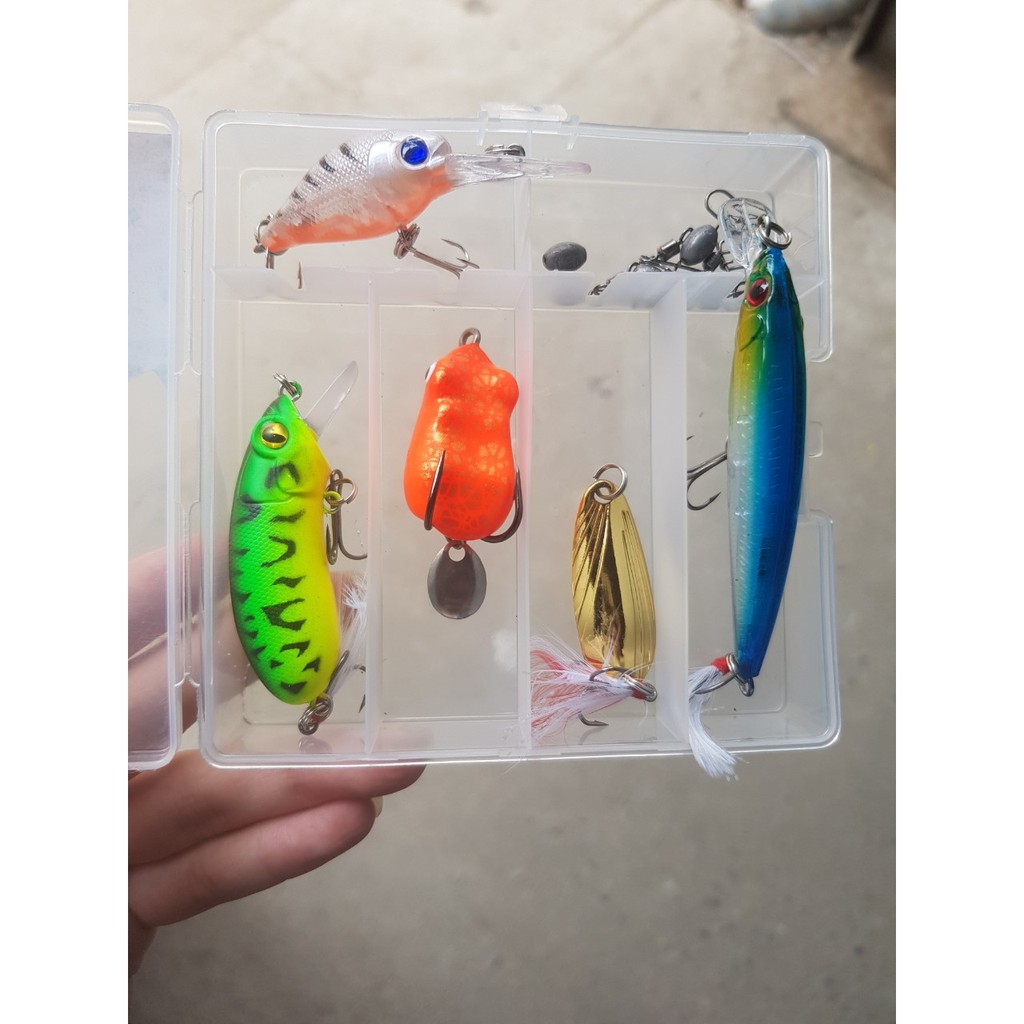 bộ combo mồi lure đủ 5 tầng nướcChuyên Đồ Câu Lure  kèm hộp đựng _ M_05