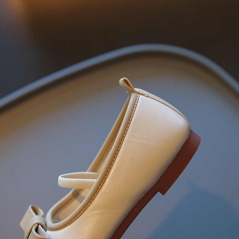 Giày Búp Bê Da Đế Mềm Đính Nơ Xinh Xắn Cho Bé Gái 2-12 Tuổi