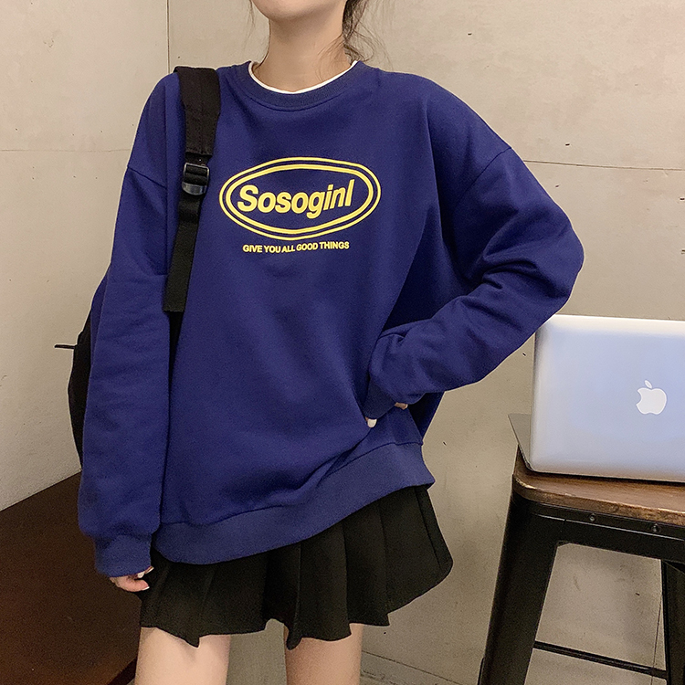 Áo sweater phong cách Hàn Quốc họa tiết chữ trẻ trung xinh xắn cho nữ