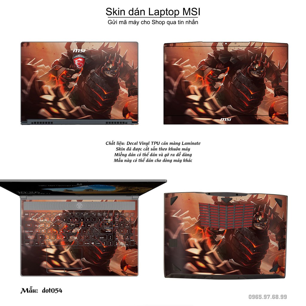 Skin dán Laptop MSI in hình Dota 2 _nhiều mẫu 9 (inbox mã máy cho Shop)