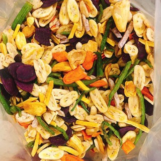 Trái cây sấy thập cẩm ngon giòn ăn vặt 500gr